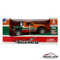 Redline Speed Diecast 1:24 scale NewRay 7-Eleven Baja racer truck in orange, green, and white with off-road tires.