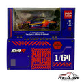 Redline Speed Diecast 1/64 scale Audi R8 LMS EVA Unit-01 racing car model in purple and neon livery with display box
