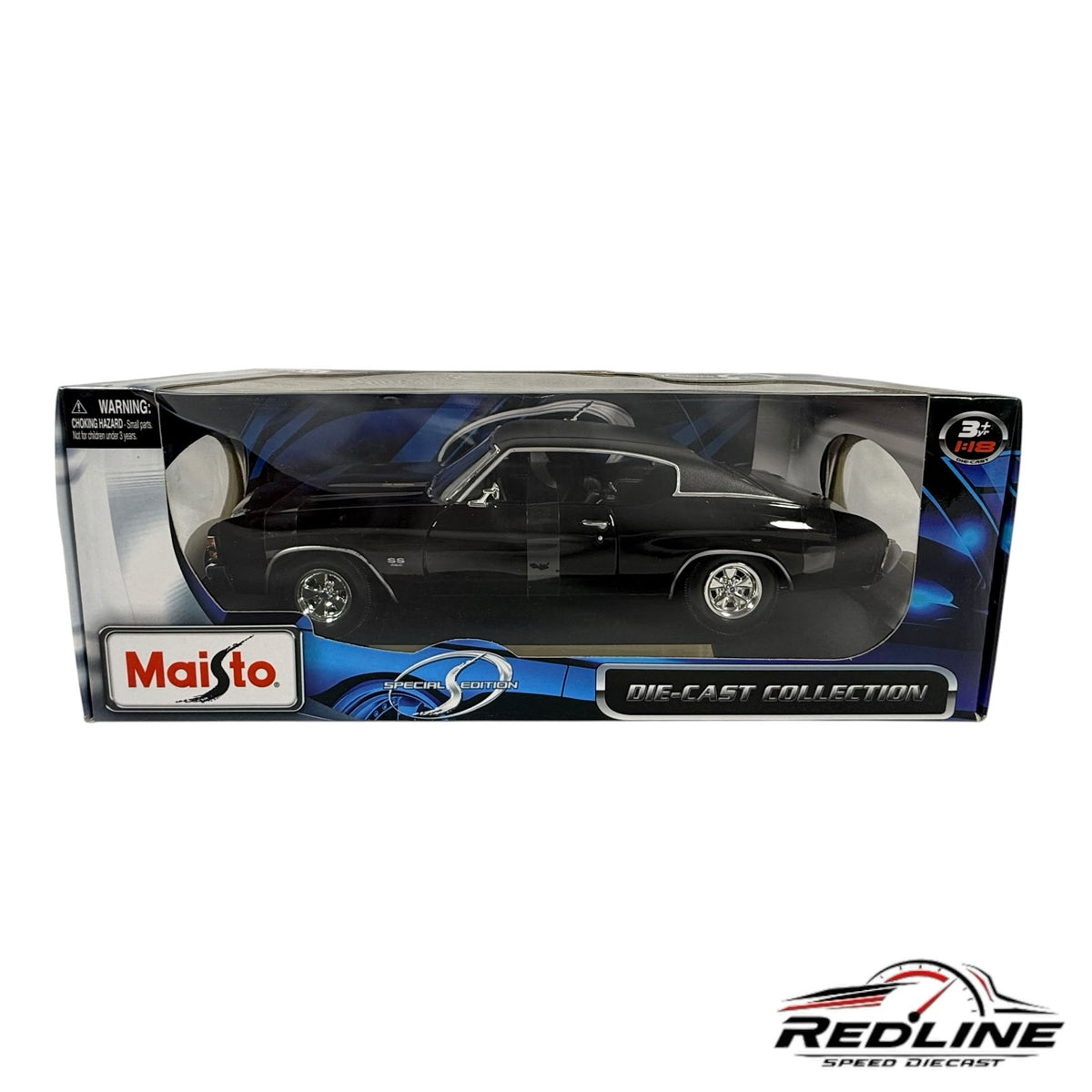Redline Speed Diecast Maisto Special Edition 1:18 scale black Chevrolet Chevelle SS model car in original packaging