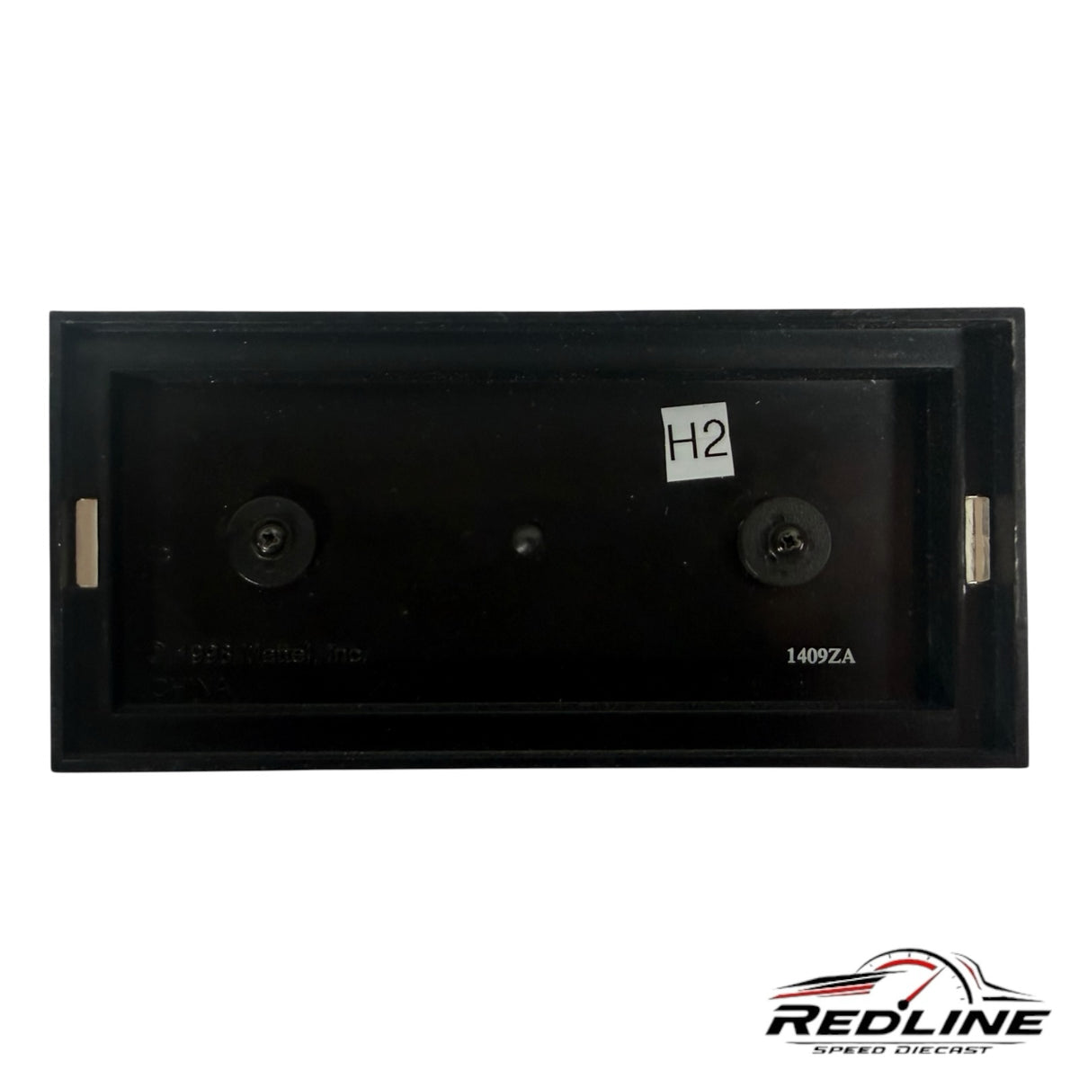 Black plastic display base for Redline Speed Diecast model vehicle with mounting screws and H2 label
