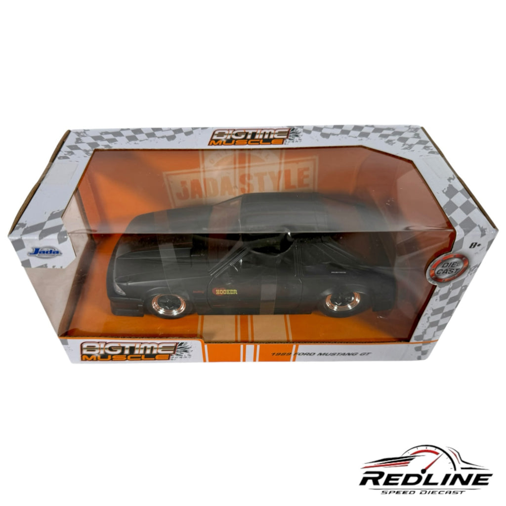 Redline Speed Diecast 1:24 scale black 1989 Ford Mustang GT diecast model in original Bigtime Muscle display box