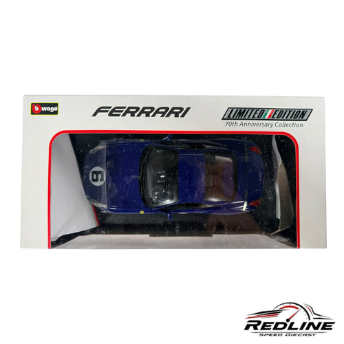 Redline Speed Diecast 1/18 scale blue Ferrari California T model car in 70th Anniversary Collection display box