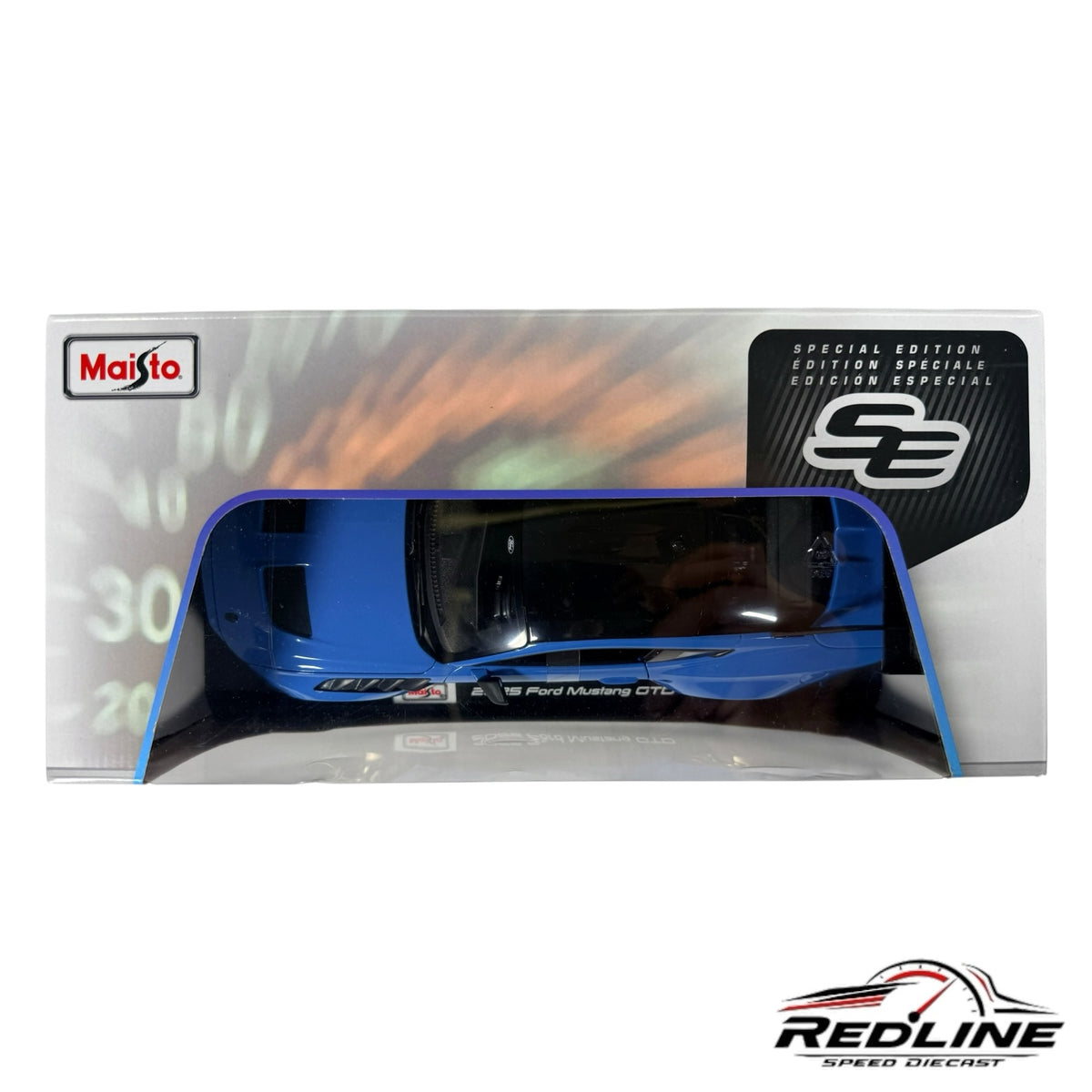 Redline Speed Diecast Maisto 1:18 scale blue Ford Mustang GTD Special Edition model car in original display box