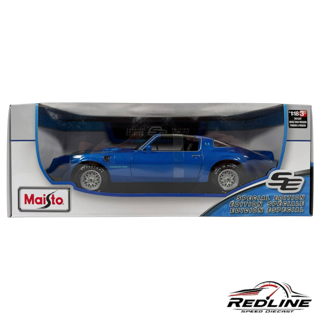 Redline Speed Diecast 1:18 scale metallic blue Maisto Pontiac Firebird Trans Am muscle car in original display box
