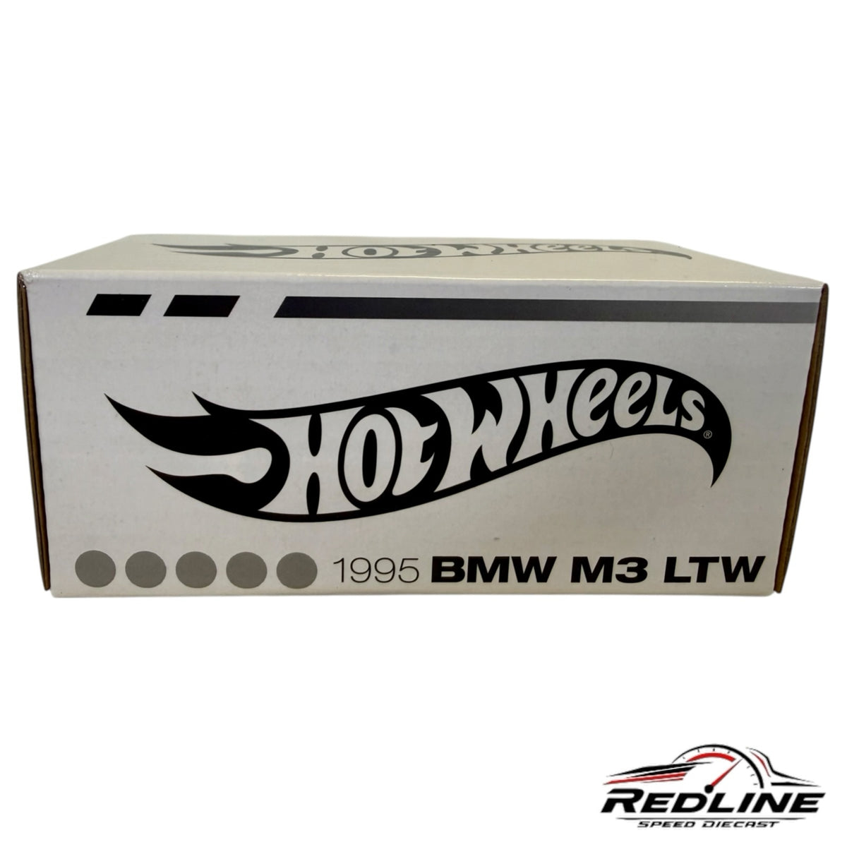 Redline Speed Diecast collector box for the Hot Wheels 1995 BMW M3 LTW model car featuring iconic branding