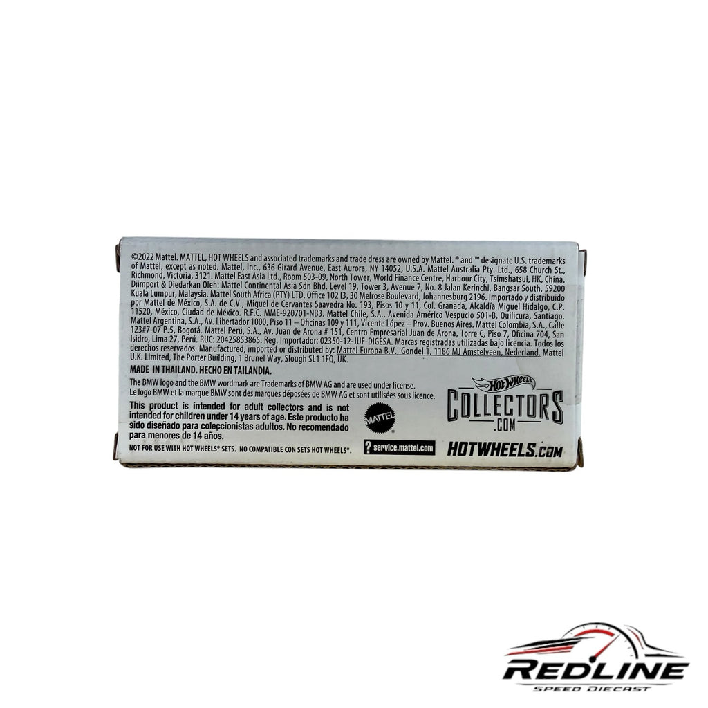 Redline Speed Diecast Hot Wheels BMW M3 packaging back with product information and collector details