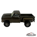 Redline Speed Diecast 1:64 scale metallic brown Chevrolet Silverado stepside pickup truck model with off-road tires.
