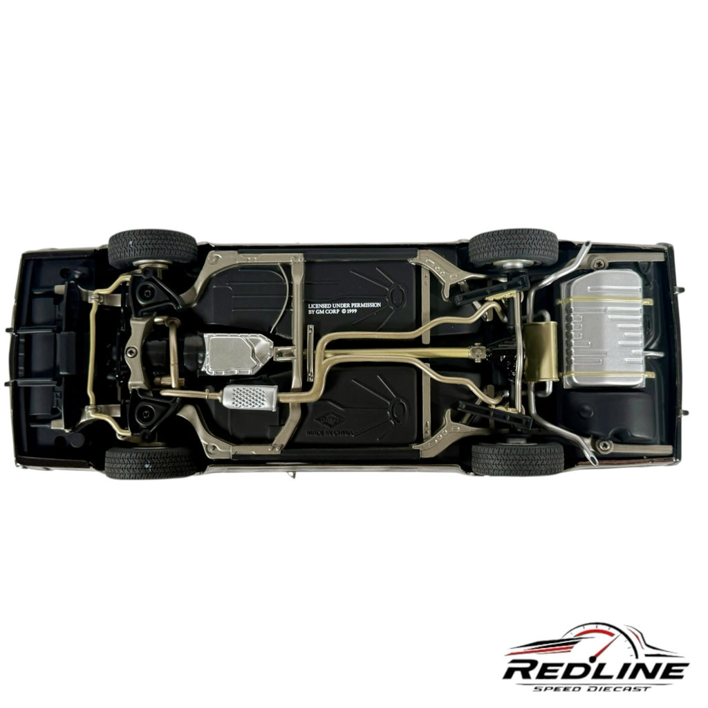 Redline Speed Diecast 1:18 scale 1987 Buick Grand National model showing detailed black chassis and undercarriage