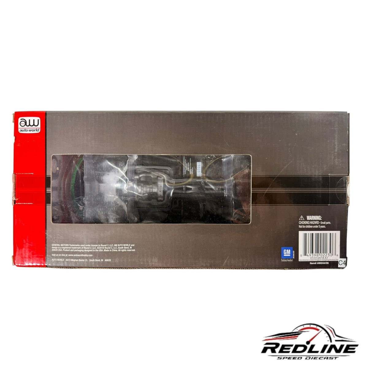 Redline Speed Diecast packaging box for the Auto World 2017 Chevrolet Camaro SS 1:18 scale model car