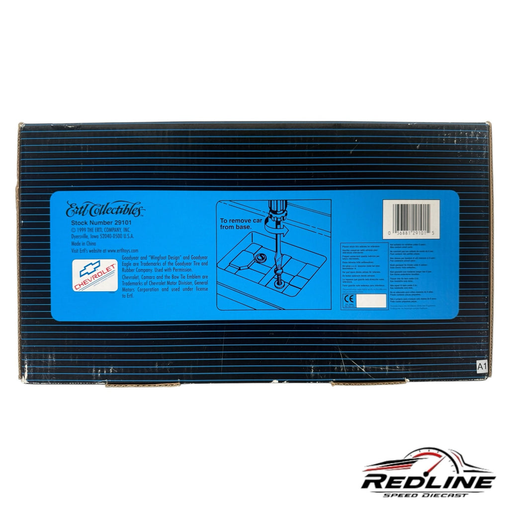Redline Speed Diecast 1969 Baldwin-Motion Camaro collector model packaging box with Ertl branding and barcode