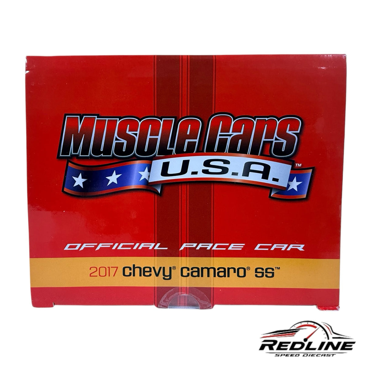 Redline Speed Diecast packaging for the 2017 Chevrolet Camaro SS Indianapolis 500 official pace car replica
