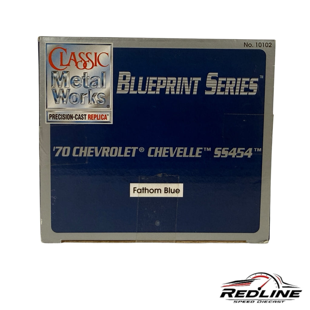 Redline Speed Diecast Classic Metal Works 1970 Chevrolet Chevelle SS454 Fathom Blue model car packaging box