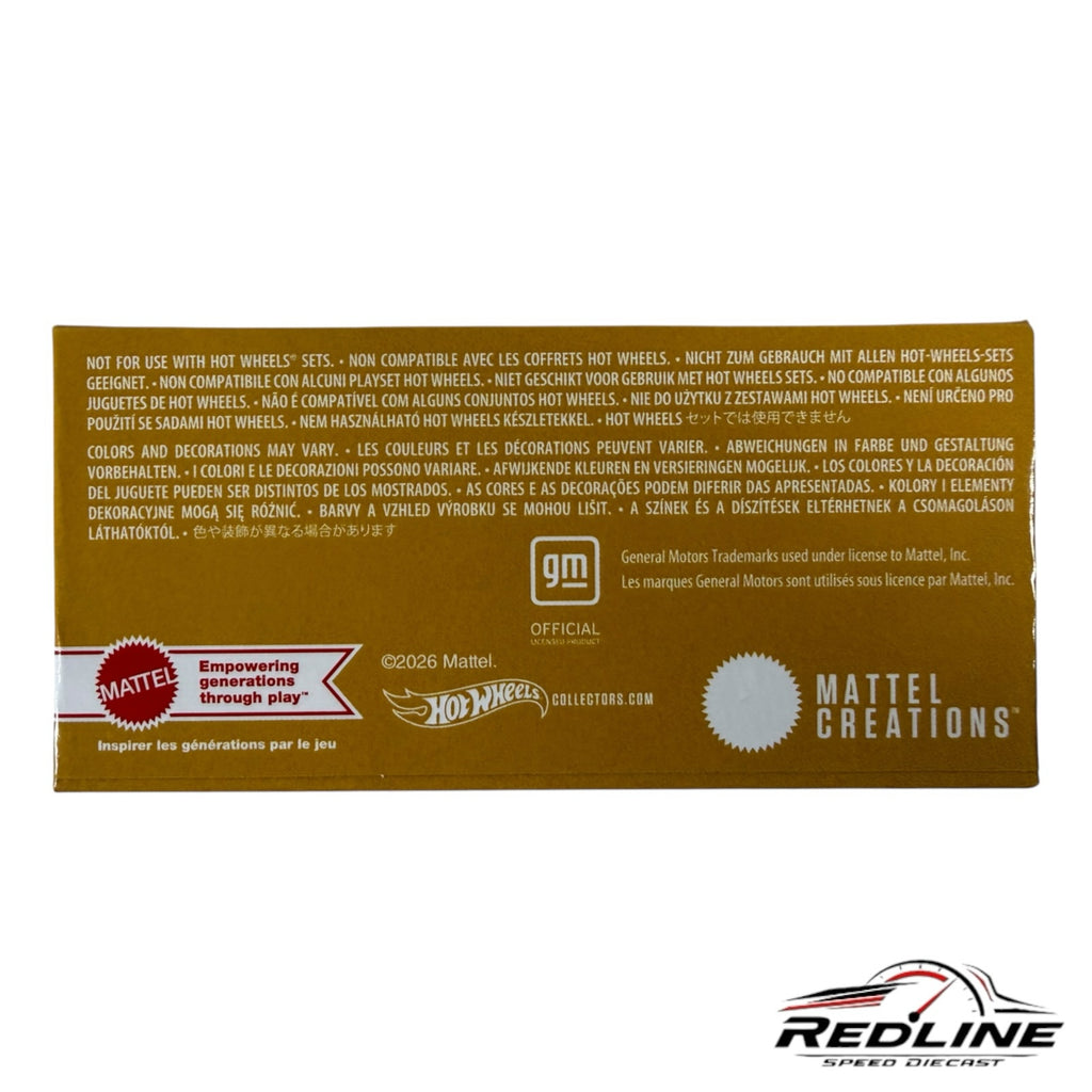 Redline Speed Diecast Hot Wheels 1948 Chevrolet Fleetline collector box back panel with official branding and text