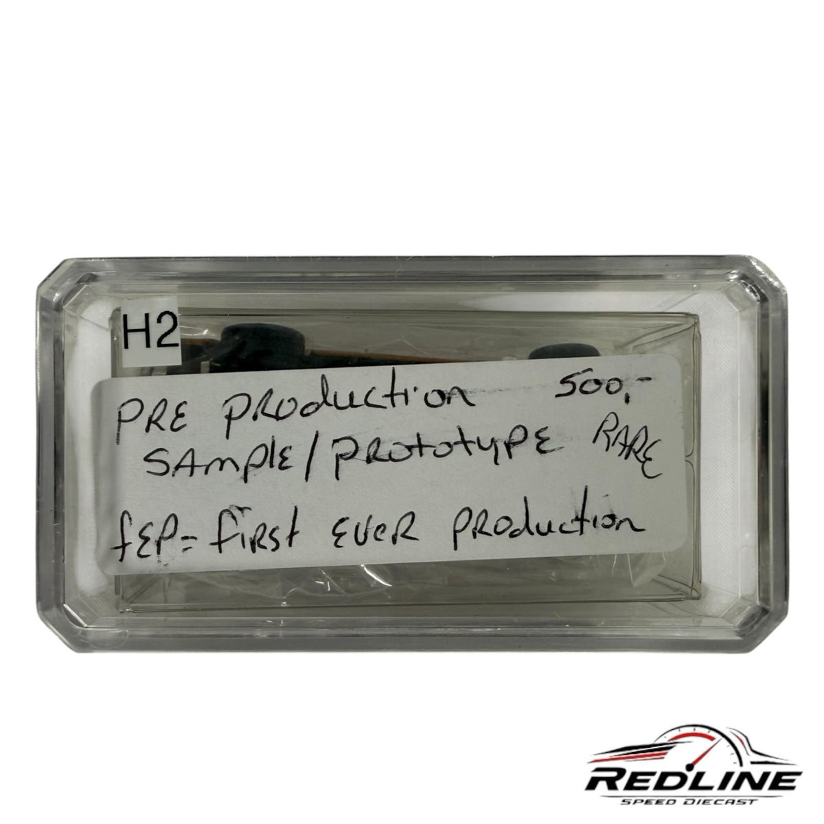 Redline Speed Diecast rare Chevrolet Gasser pre-production prototype sample in a clear protective display case