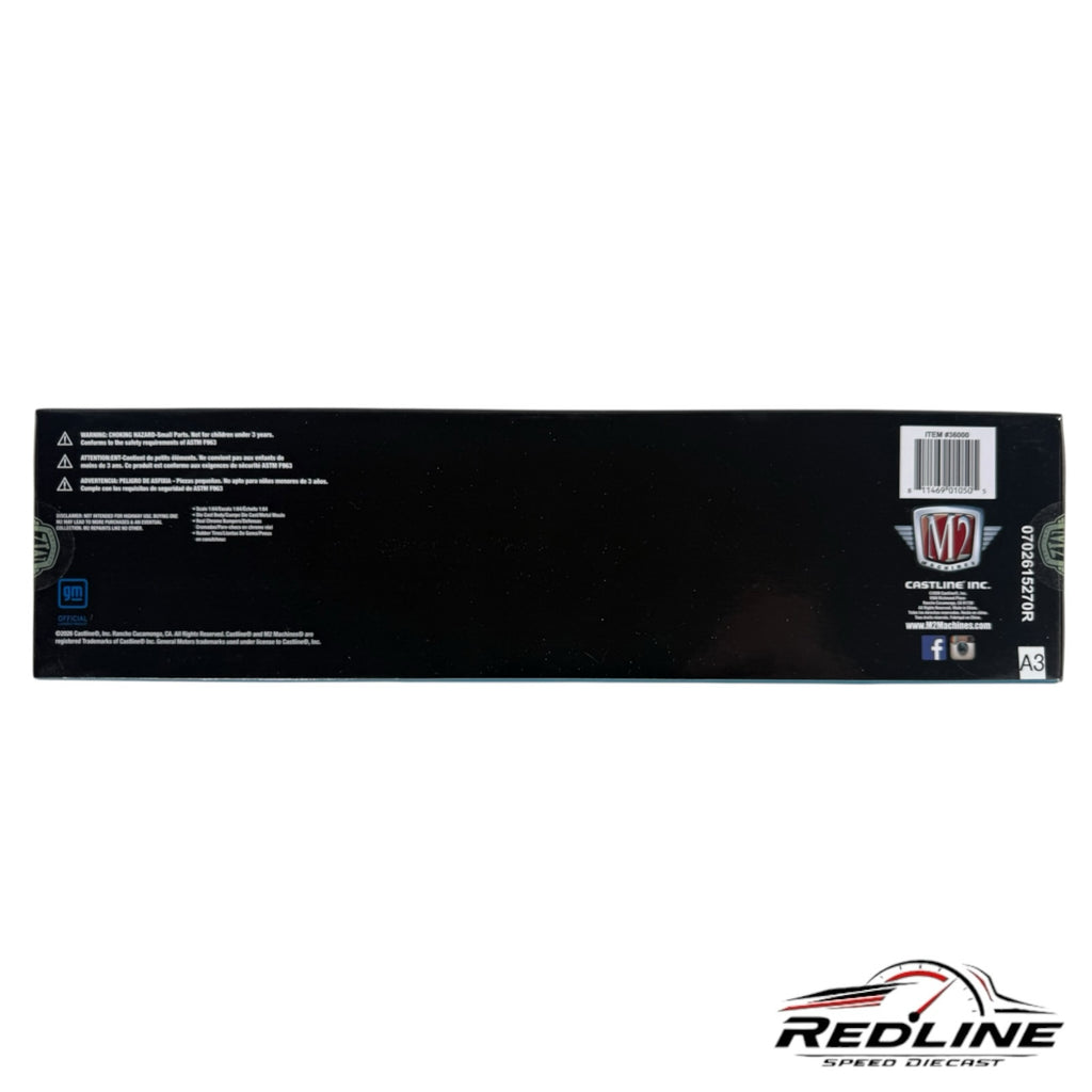 Redline Speed Diecast packaging box for Chevrolet van and Impala hauler set with M2 Machines branding