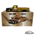 Redline Speed Diecast 1:64 scale olive Chevrolet Silverado Sumatran Rhino model truck with custom wide-body fenders