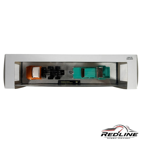Redline Speed Diecast 1:64 scale 1970 Chevrolet C60 hauler and 1974 Cheyenne Super 20 pickup truck collector set