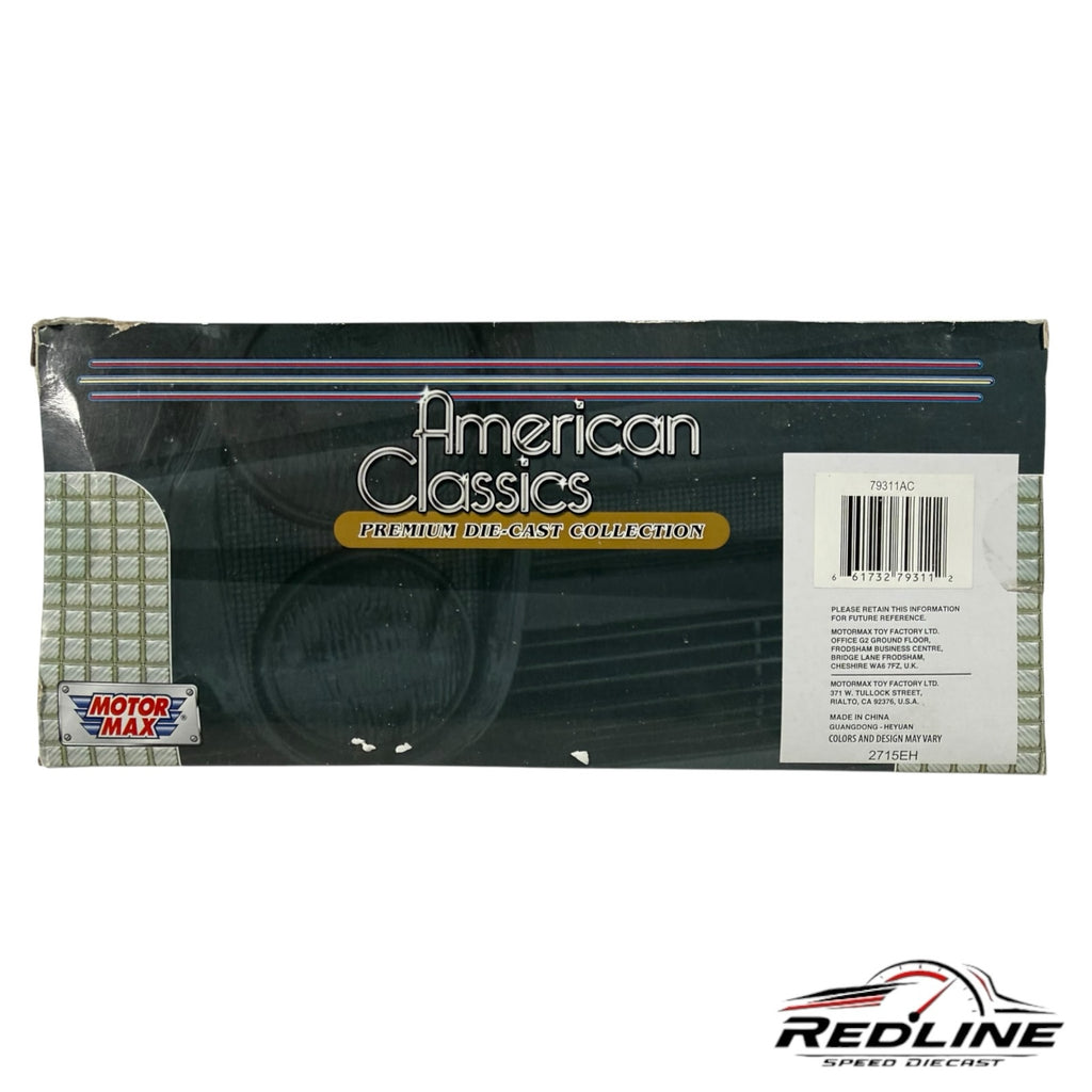Redline Speed Diecast American Classics 1958 Chevy Apache model truck packaging box with Motor Max branding