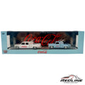 Redline Speed Diecast 1:64 scale Coca-Cola Chevrolet Cheyenne truck set in white and light blue in display box