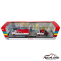 Redline Speed Diecast Coca-Cola set featuring a 1973 GMC Sierra 3500 and 1970 GMC Sierra Grande 15 in a display box.