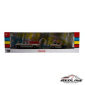 Redline Speed Diecast Coca-Cola 1:64 scale truck and trailer set in red and white with vintage branding in packaging