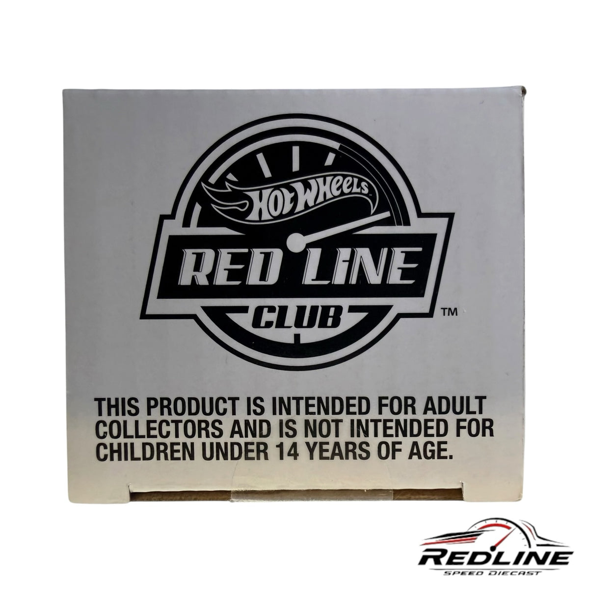 Redline Speed Diecast Hot Wheels Red Line Club collector box packaging with age warning label