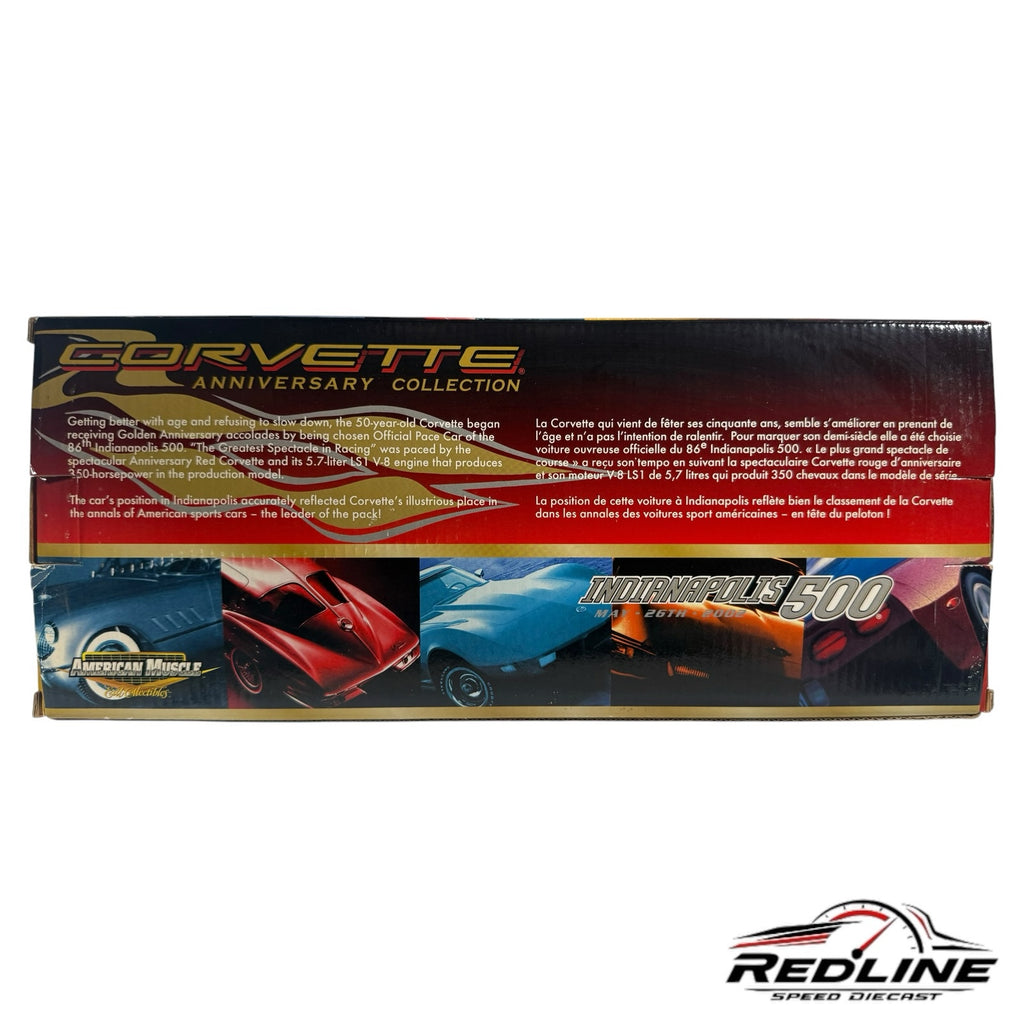 Redline Speed Diecast 2003 Chevrolet Corvette Indy 500 Pace Car collector box with anniversary red graphics