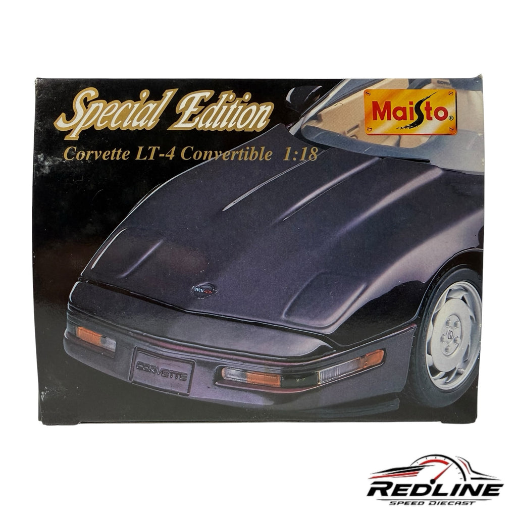 Redline Speed Diecast Maisto 1:18 scale 1996 Corvette LT-4 Convertible model car in a black display box