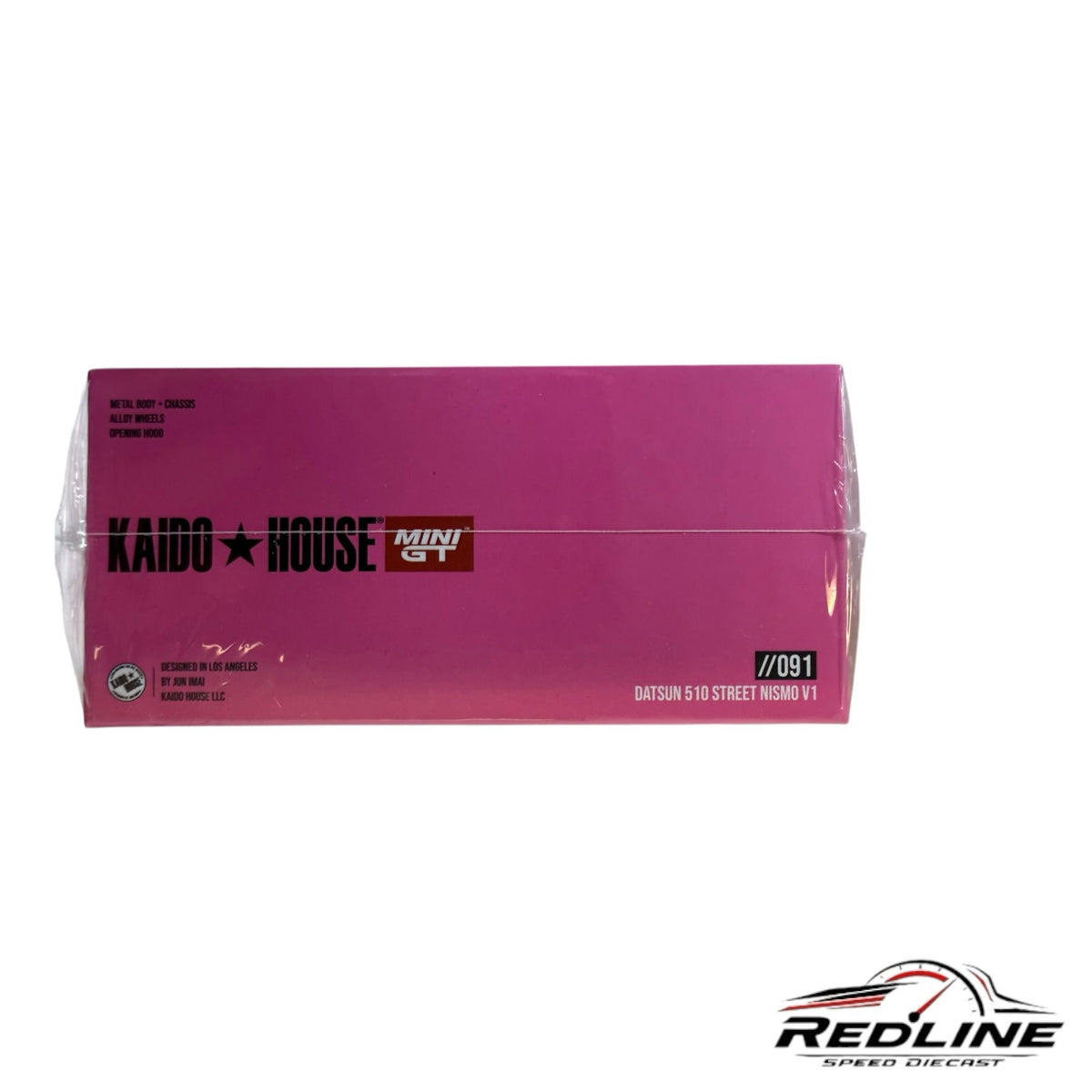 Redline Speed Diecast Kaido House Mini GT Datsun 510 Street Nismo V1 pink collector box packaging