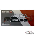 Redline Speed Diecast Kaido House Datsun 510 Street Racing V1 model car packaging with black, white, and red livery.