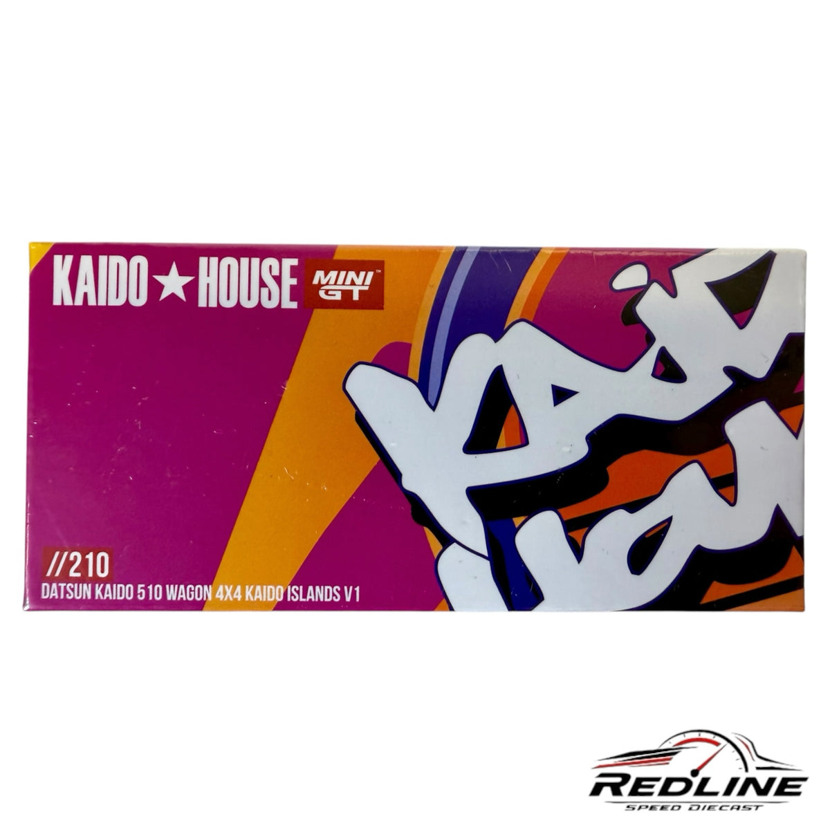 Redline Speed Diecast packaging for the Kaido House Mini GT Datsun 510 Wagon 4x4 Kaido Islands V1 model