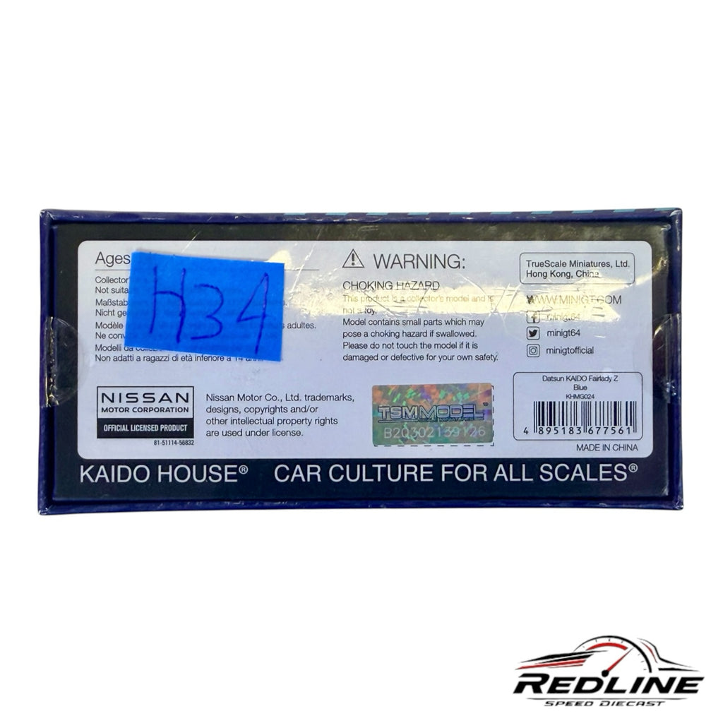 Redline Speed Diecast packaging for KAIDO HOUSE Datsun Fairlady Z 1:64 scale model with official Nissan branding