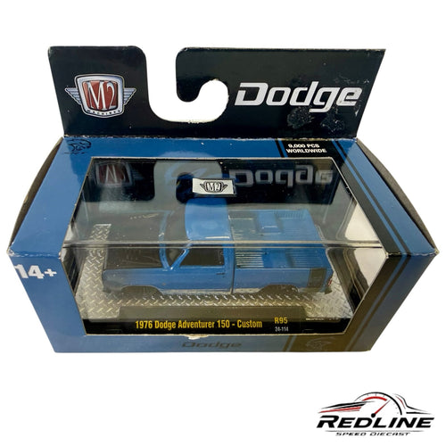Redline Speed Diecast 1976 Dodge Adventurer 150 Custom blue truck in original M2 Machines display box