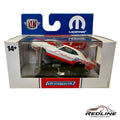 Redline Speed Diecast M2 Machines 1971 Dodge Challenger Funny Car in white and red with Direct Connection livery