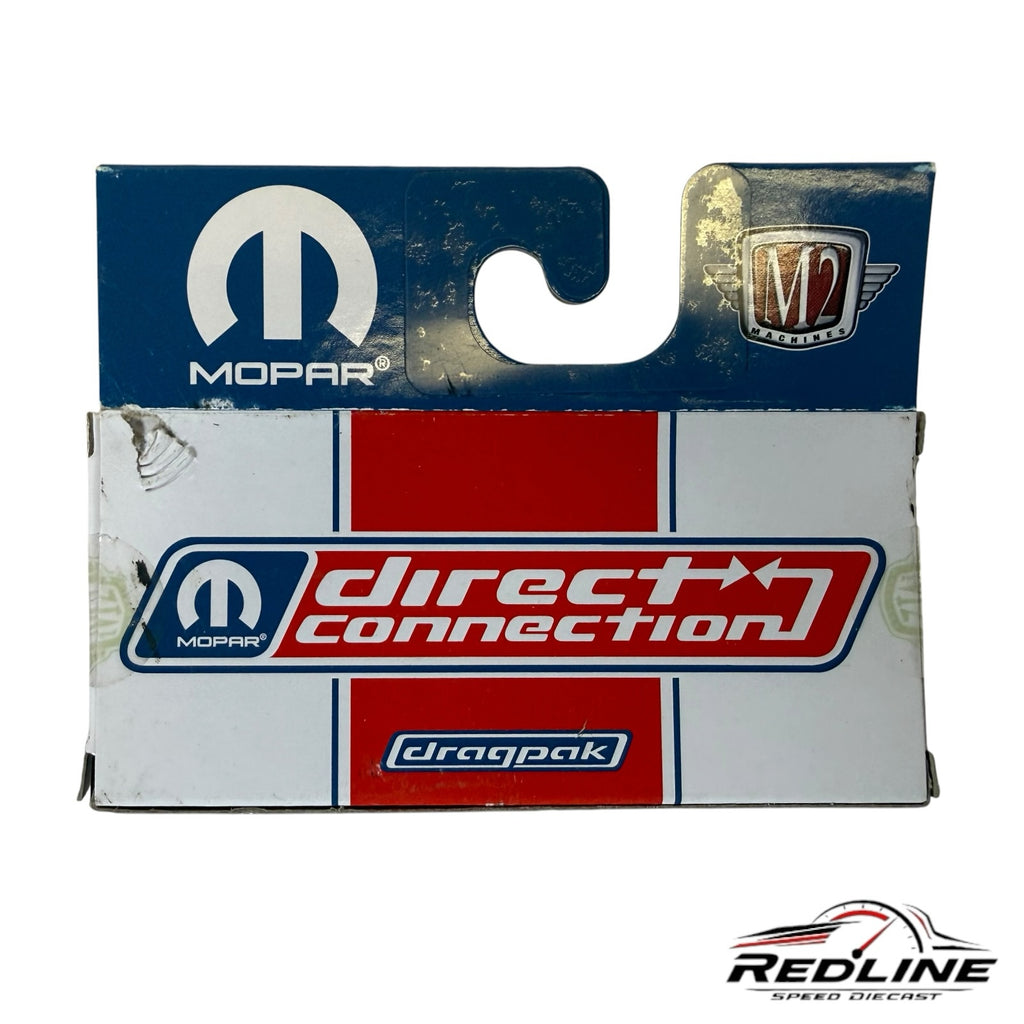 Redline Speed Diecast M2 Machines Dodge Challenger Funny Car packaging featuring Direct Connection and Mopar branding