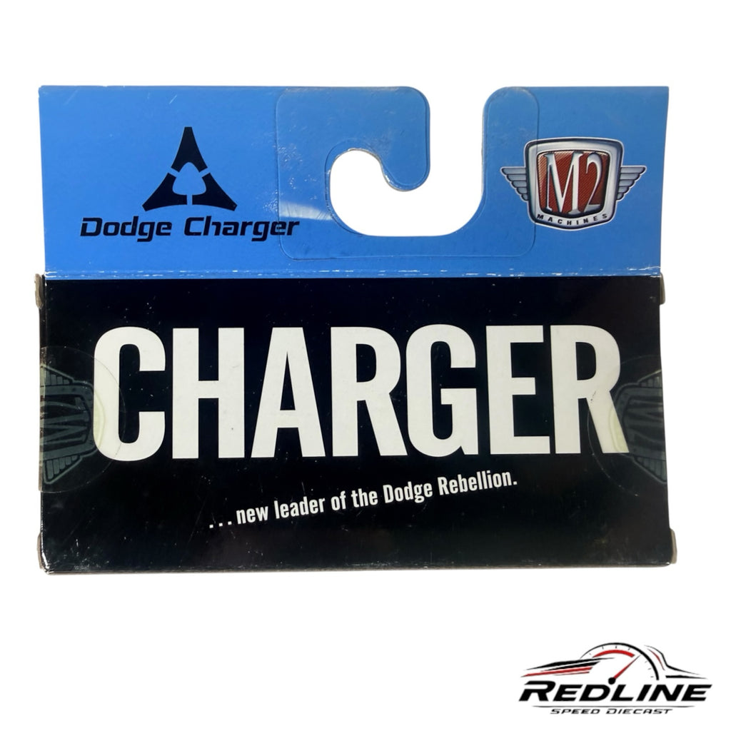 Redline Speed Diecast M2 Machines 1966 Dodge Charger Gasser packaging with blue and black branding