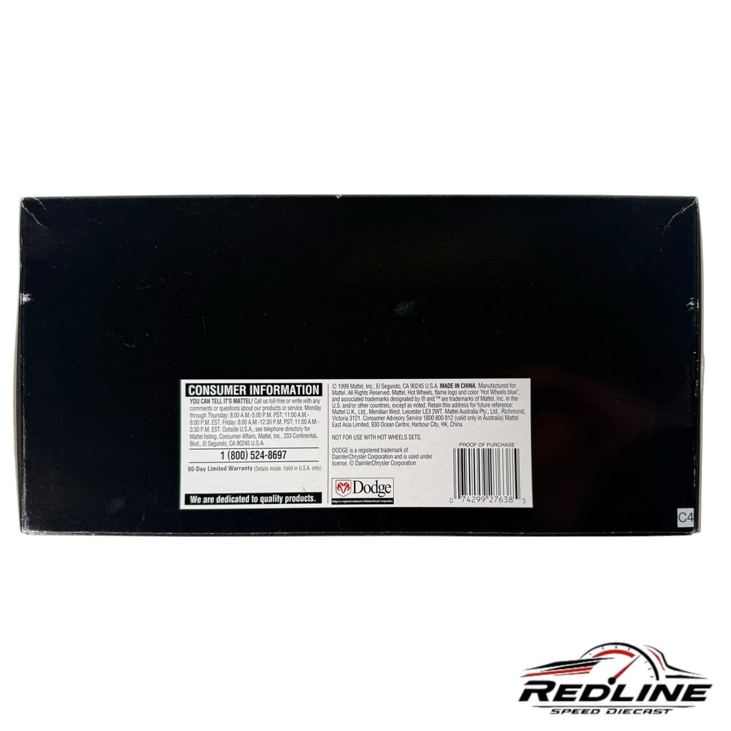 Redline Speed Diecast packaging back panel with consumer information and Dodge branding for 1969 Charger model