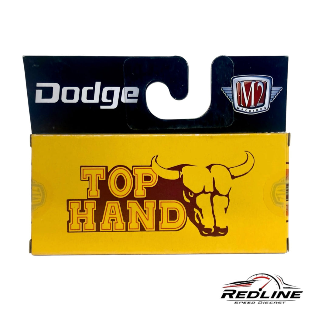 Redline Speed Diecast M2 Machines 1978 Dodge Power Wagon Top Hand yellow packaging box with bull logo