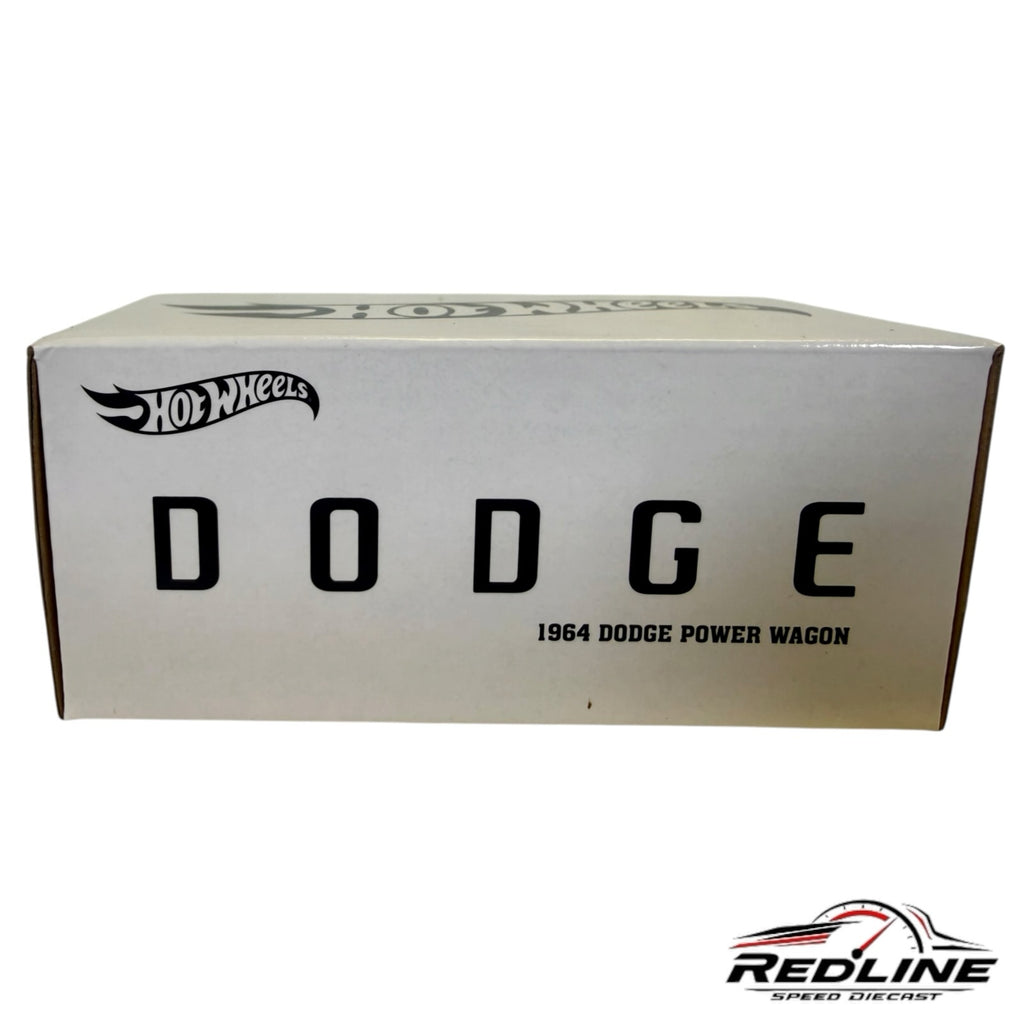 Redline Speed Diecast Hot Wheels 1964 Dodge Power Wagon collector vehicle white display box packaging
