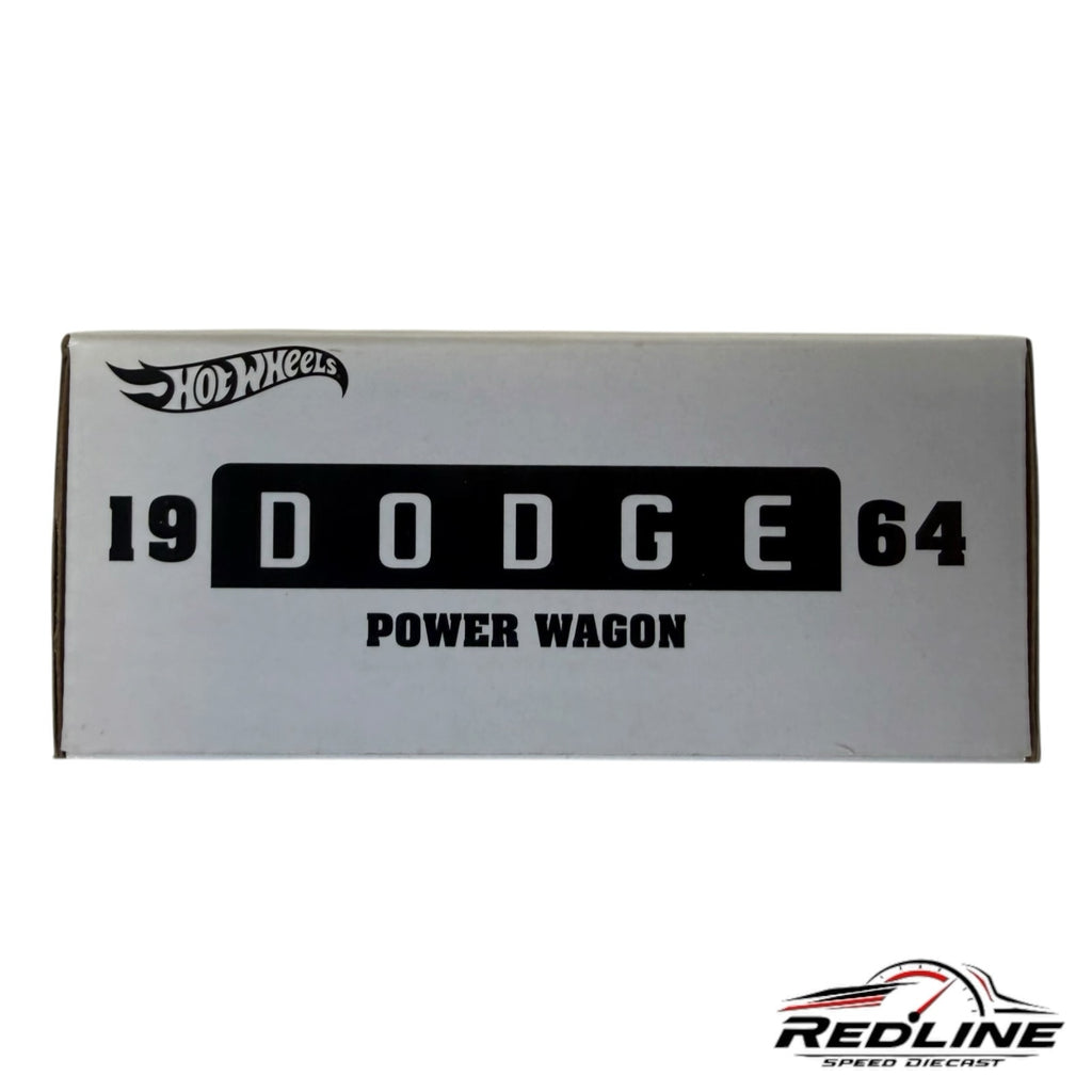 Redline Speed Diecast Hot Wheels 1964 Dodge Power Wagon collector box with bold black and white branding
