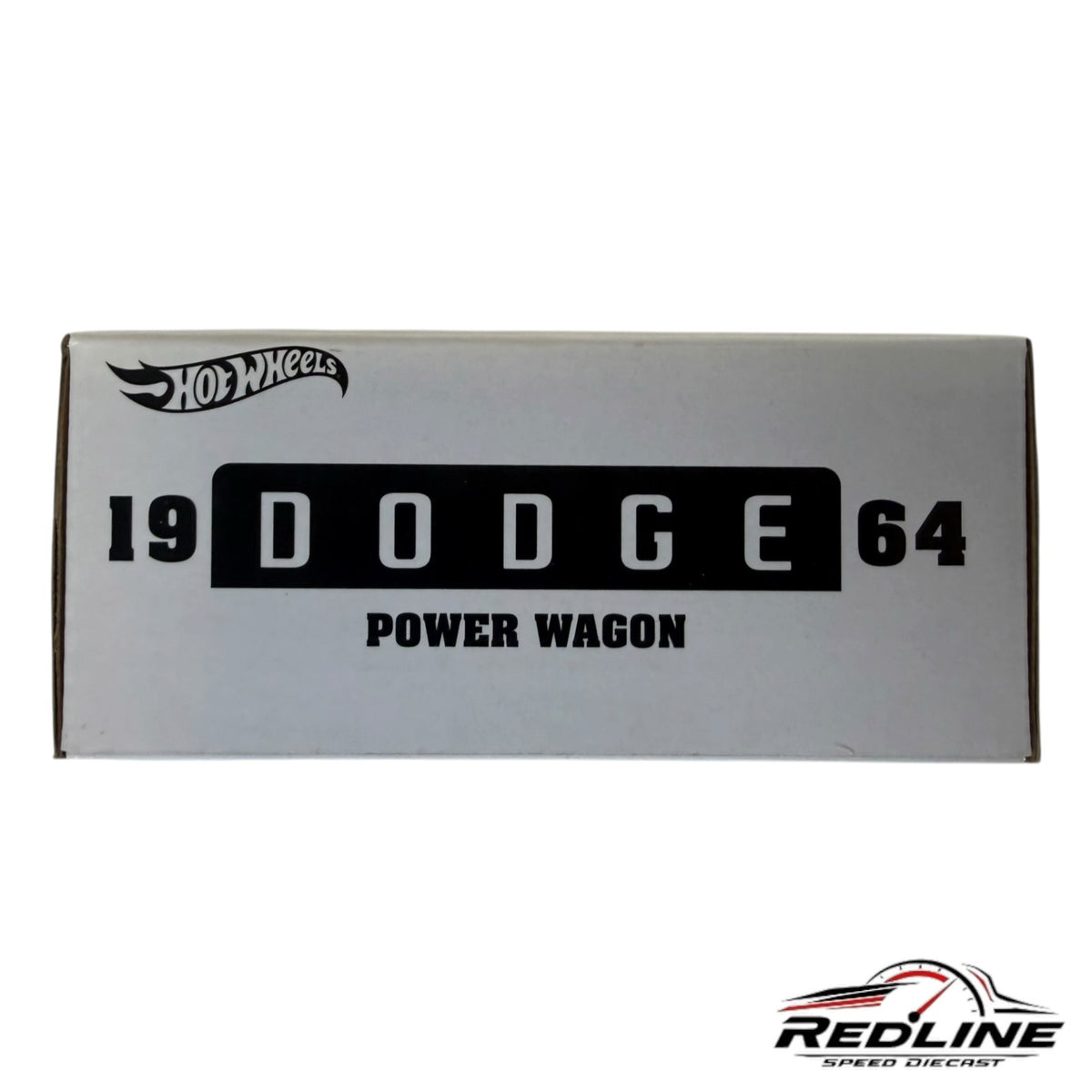 Redline Speed Diecast Hot Wheels 1964 Dodge Power Wagon collector box with bold black and white branding