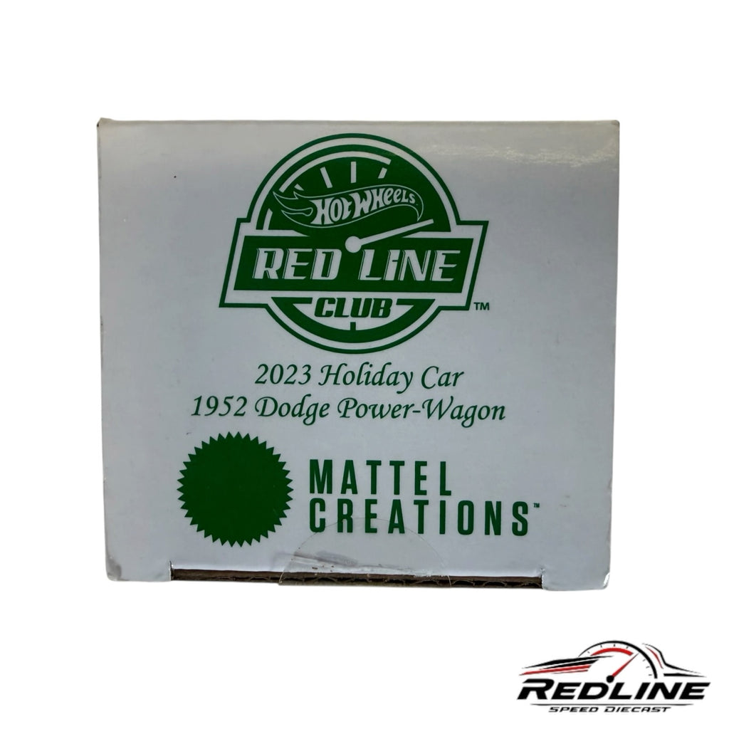 Redline Speed Diecast packaging box for the 2023 Hot Wheels Red Line Club 1952 Dodge Power Wagon holiday car