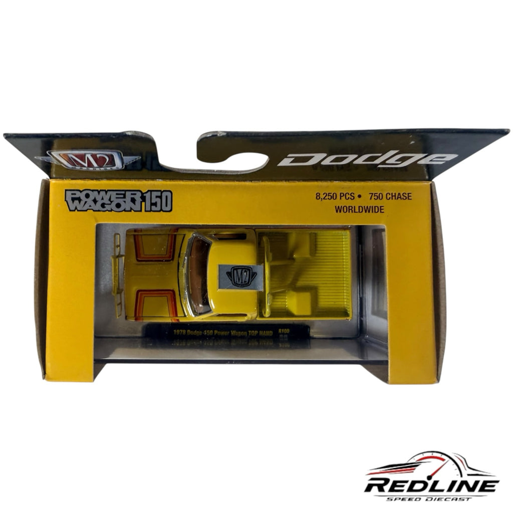 Redline Speed Diecast 1978 Dodge Power Wagon Top Hand yellow die-cast truck in original packaging