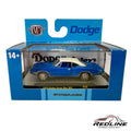 Redline Speed Diecast 1970 Dodge Super Bee 383 model in blue with white roof in original M2 Machines packaging