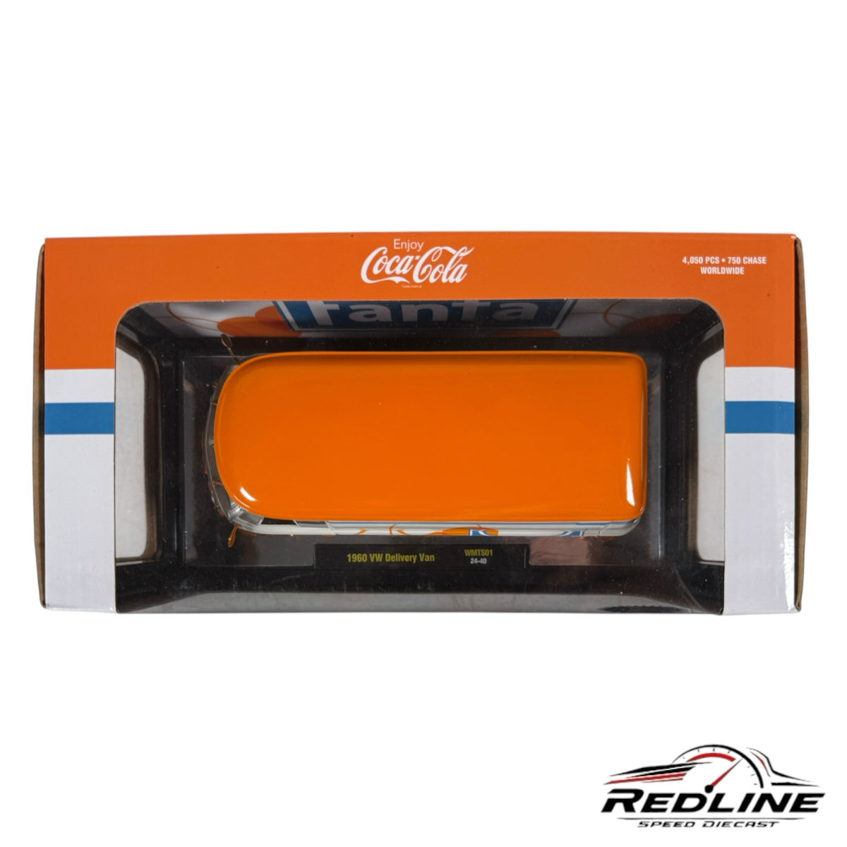 Redline Speed Diecast 1960 Fanta Volkswagen delivery van model in orange and white packaging