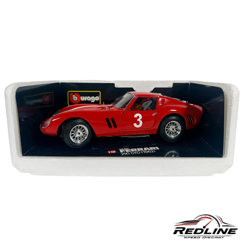 Redline Speed Diecast 1:18 scale red Ferrari 250 GTO model car with number 3 racing livery in original packaging