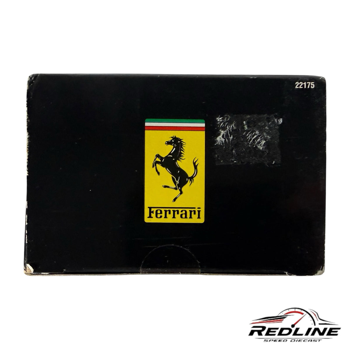 Redline Speed Diecast Ferrari 348 Spider model packaging featuring the iconic yellow prancing horse logo on black box