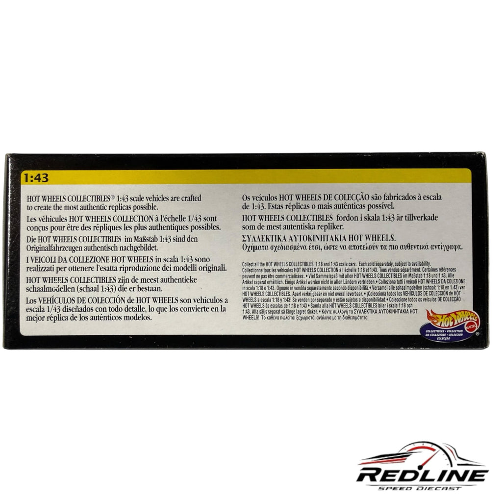 Redline Speed Diecast Hot Wheels Collectibles 1:43 scale Ferrari 456 GT collector box back panel with multilingual text