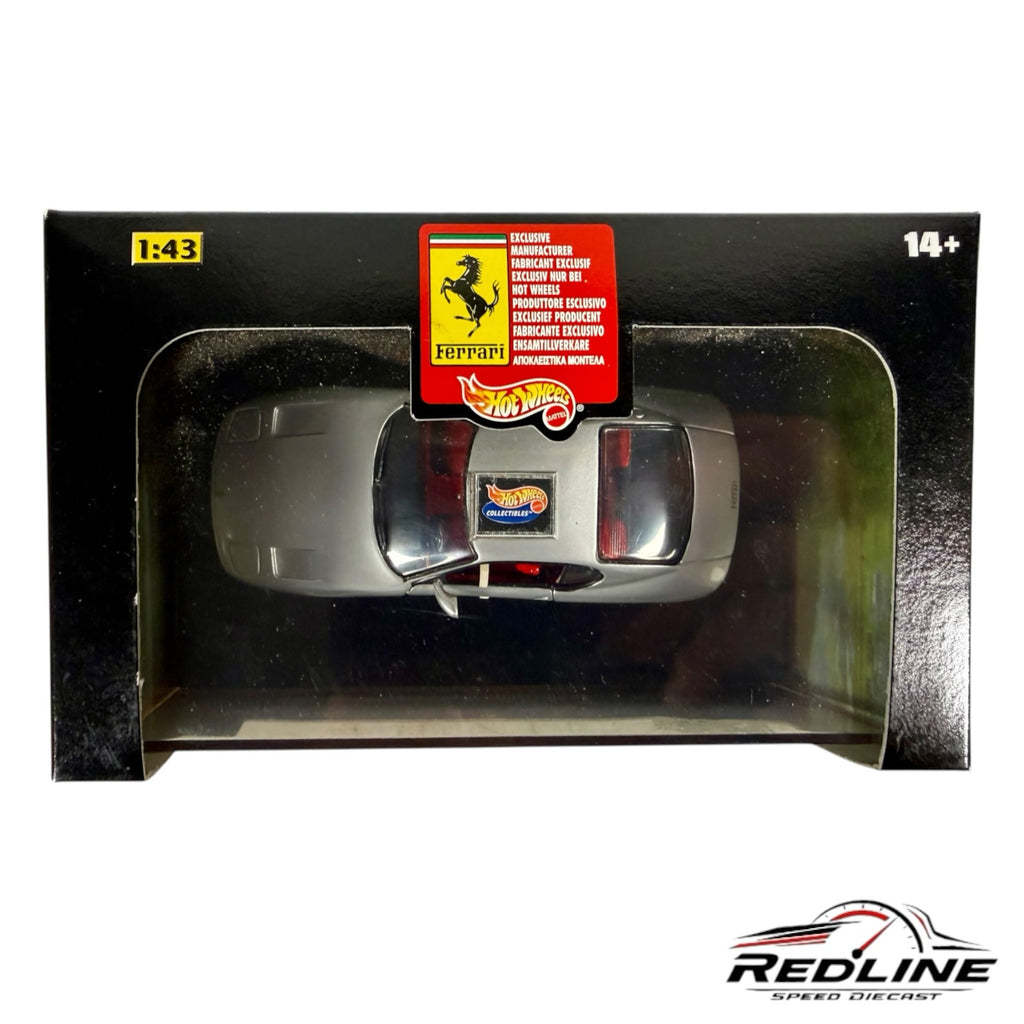 Redline Speed Diecast Hot Wheels Ferrari 456 GT silver 1:43 scale die-cast model car in original collector box