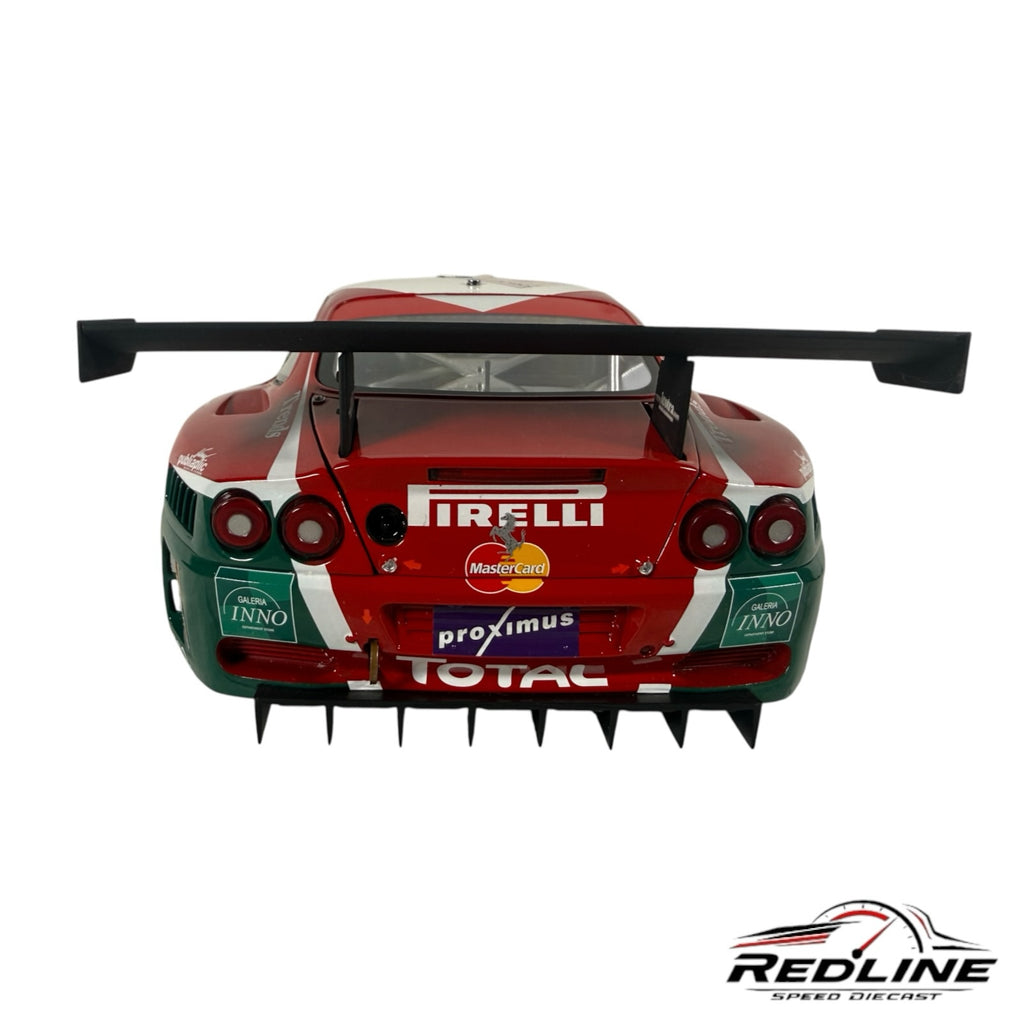 Redline Speed Diecast 1:18 scale Ferrari 575 GTC race car model showing rear view with wing and diffuser